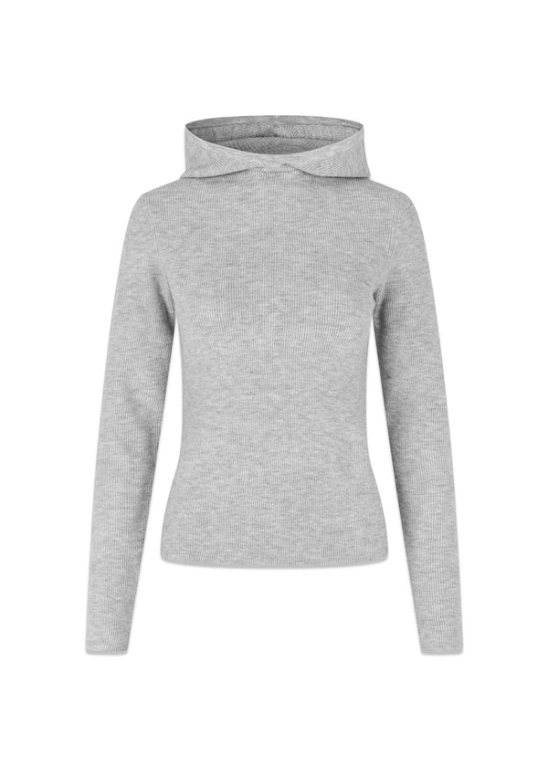 Alanis Hood Knit - Grey Mel-Knitwear-Oval Square-Butler Loftet