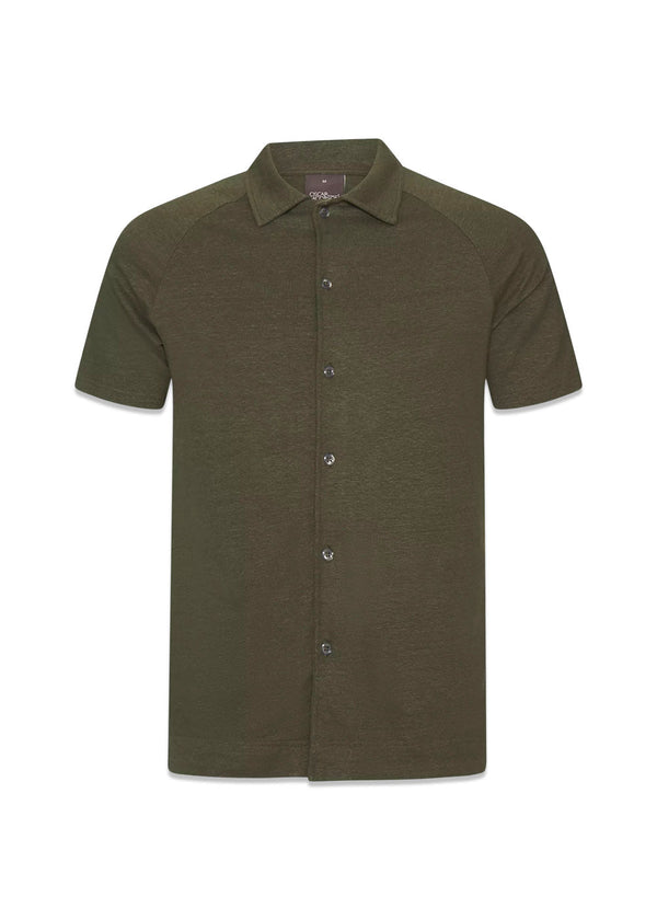 Albin reg shirt S-S - Light Army Green-Shirts-Oscar Jacobson-Butler Loftet