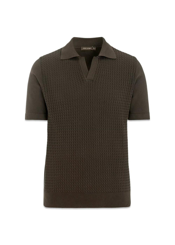 Alf Poloshirt S-S - Brown Elk-Knitwear-Oscar Jacobson-Butler Loftet