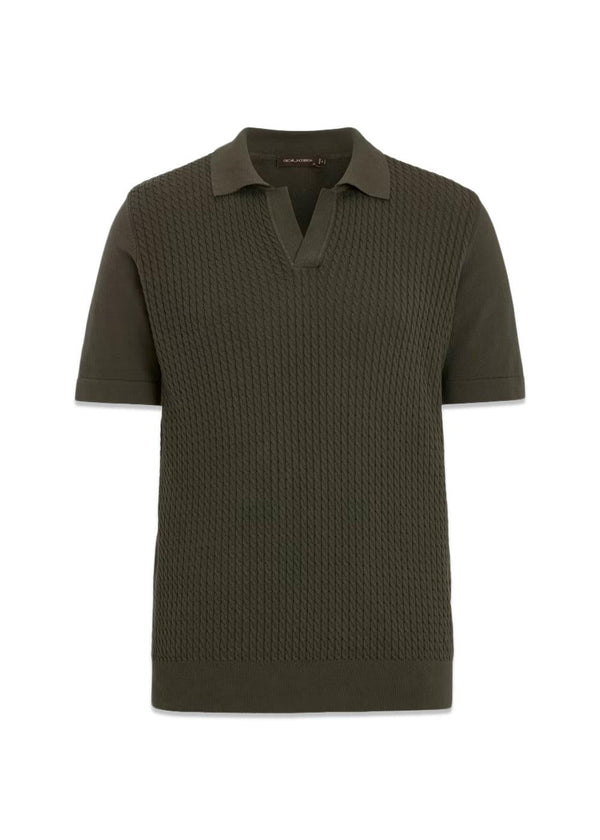 Alf Poloshirt S-S - Nettle Green-Knitwear-Oscar Jacobson-Butler Loftet