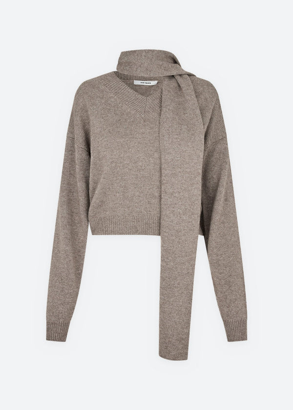 Alvin V-neck Jumper - Coca Mocha