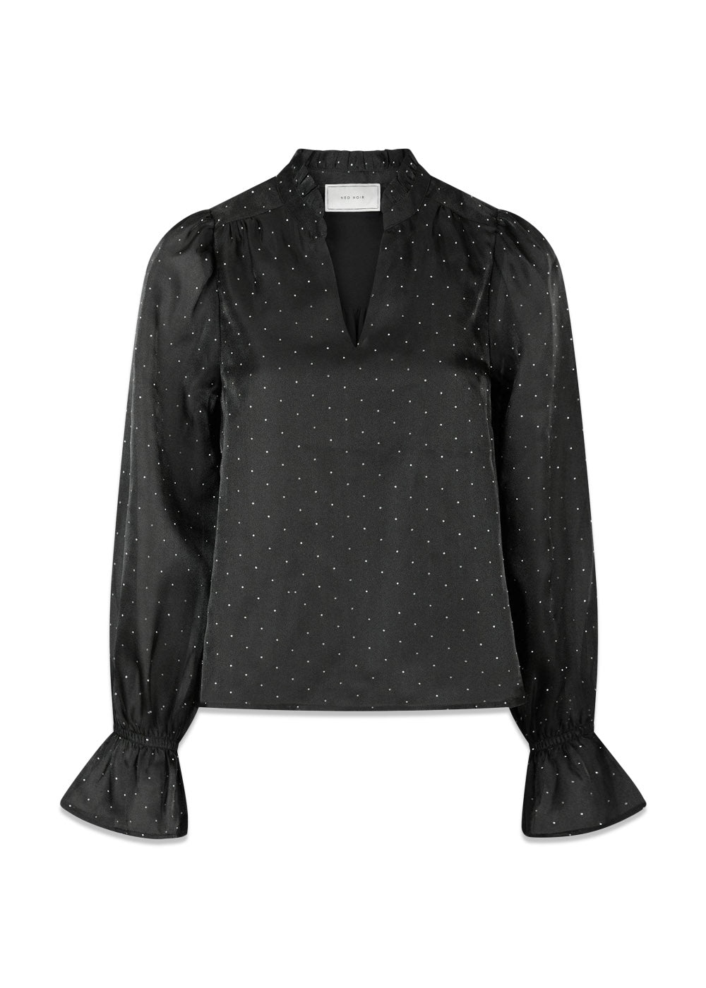 Amara Bedazzled Blouse - Black