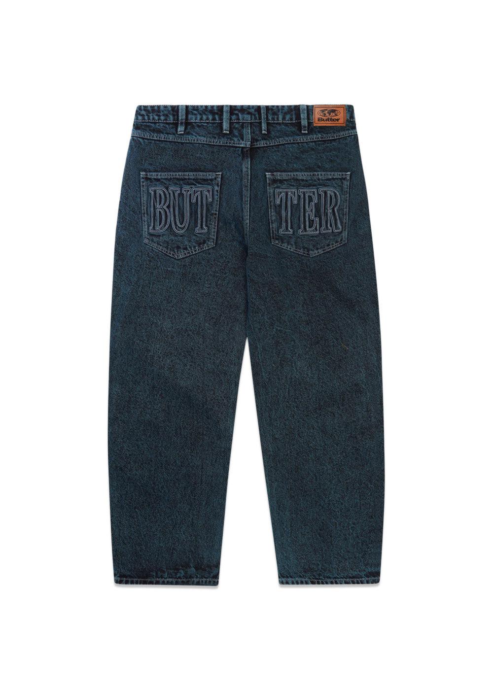 Applique Denim Jeans - Acid Indigo