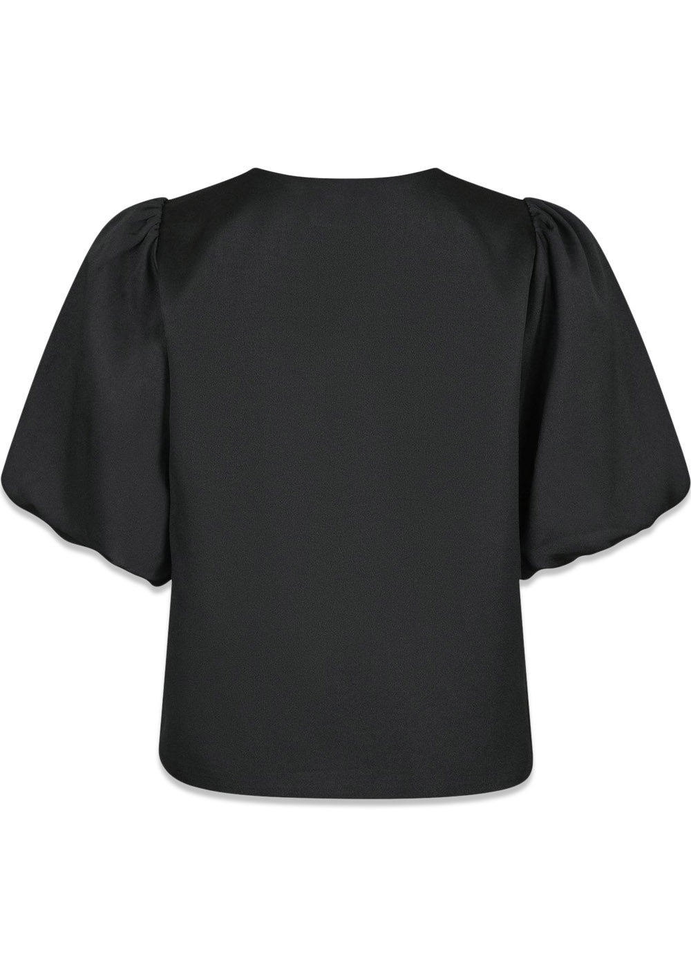 Aska Dull Satin Blouse - Black