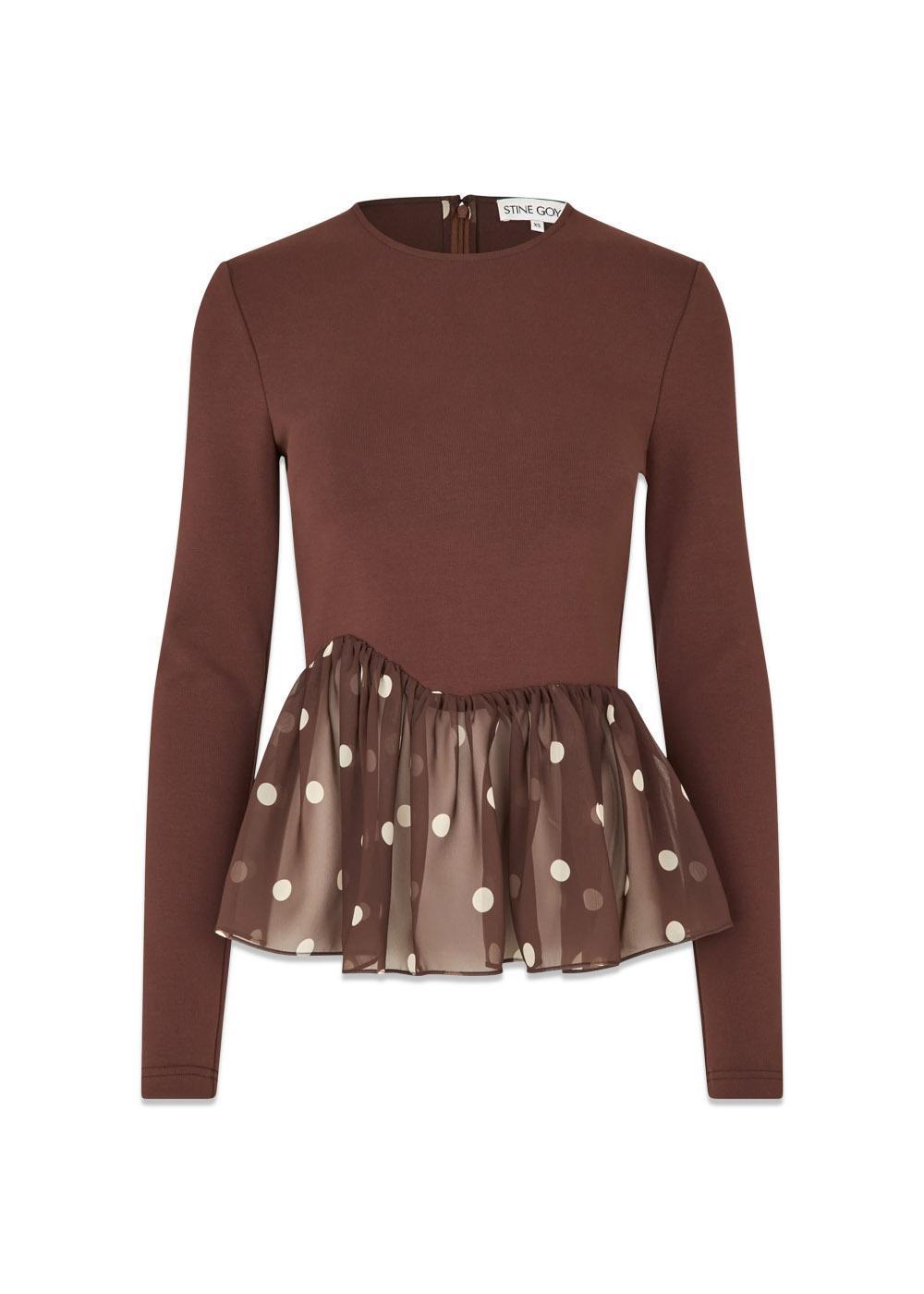 Asymmetrical Draped Top - Artist Blurry Dots-Blouses-Stine Goya-Butler Loftet