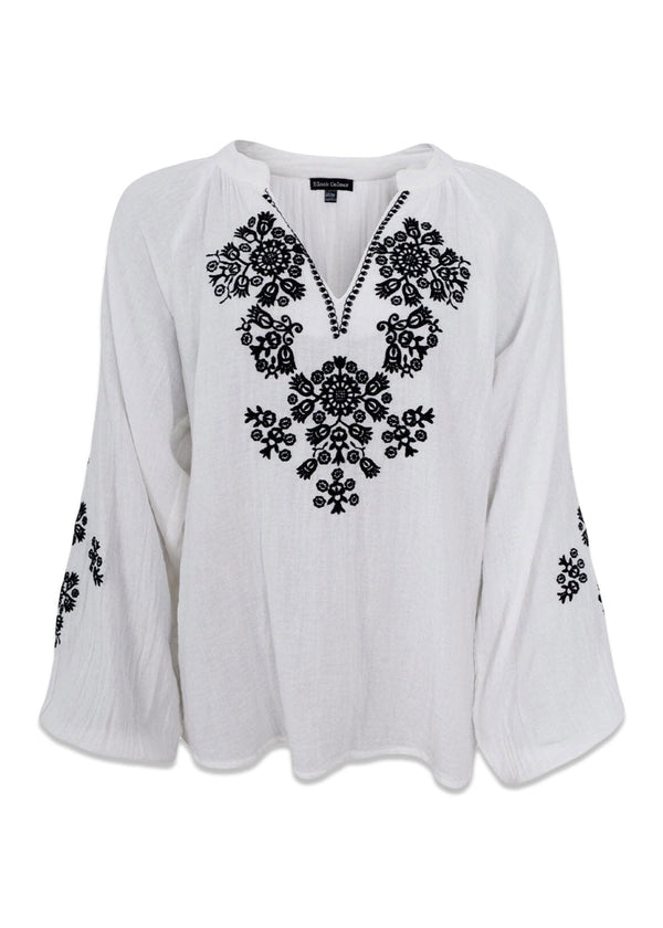 BCBALI blouse - White-Blouses-Black Colour-Butler Loftet