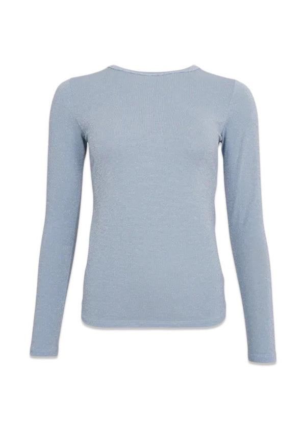 BCFAYE Lurex Blouse - Ice Blue-Blouses-Black Colour-Butler Loftet