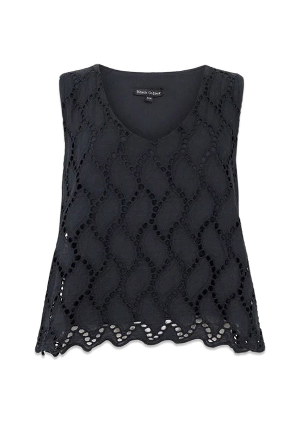 BCFREYA cut out lace top - Black-Top-Black Colour-Butler Loftet