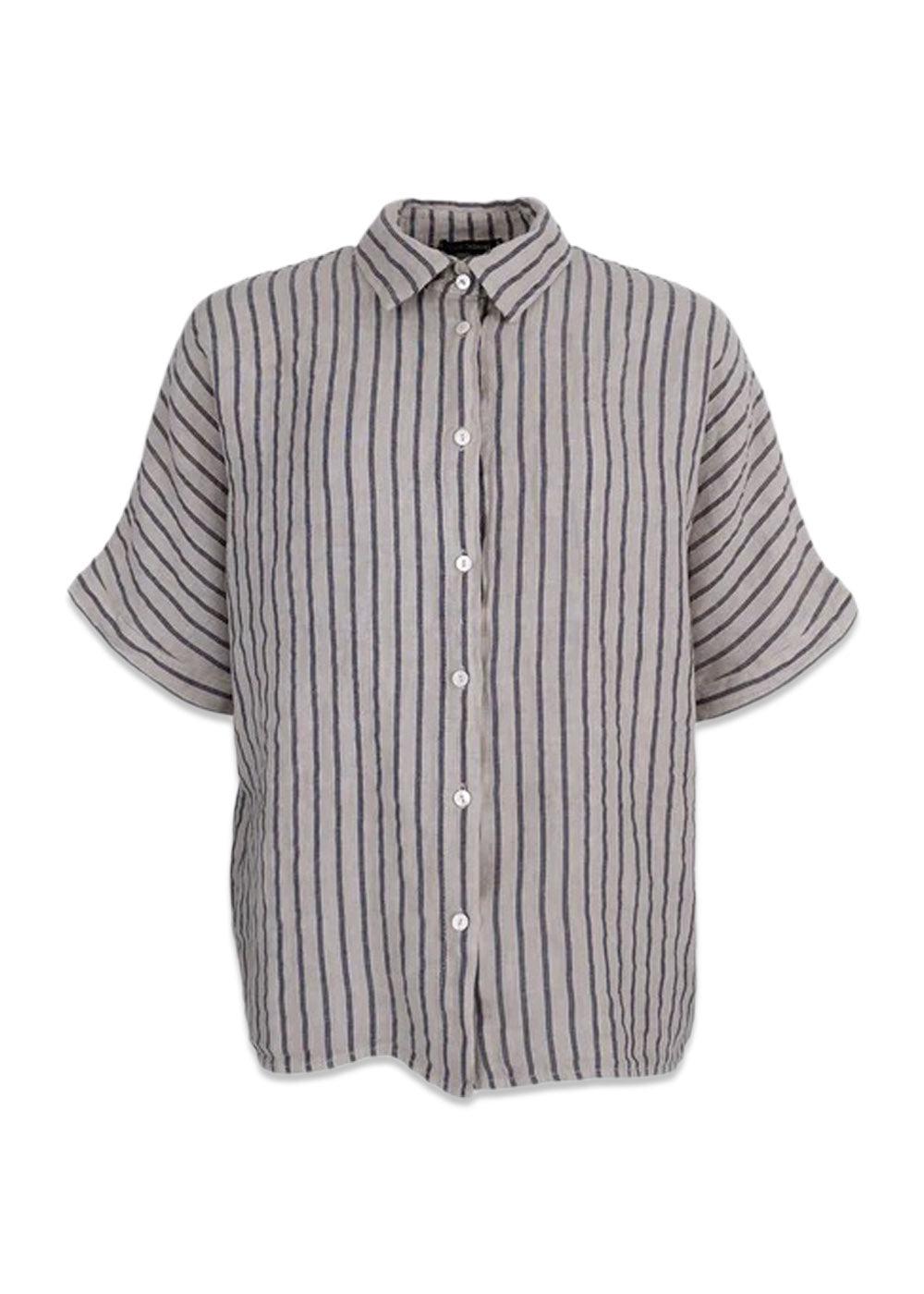 Black Colours BCMELINA wing shirt - Beige Stripe. Køb shirts her.