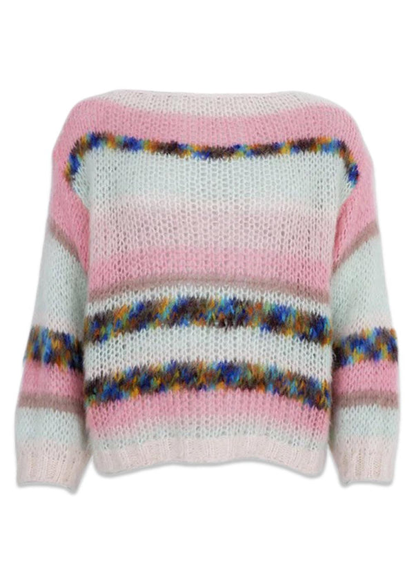 BCMINTY striped jumper - Minty Rose-Knitwear-Black Colour-Butler Loftet