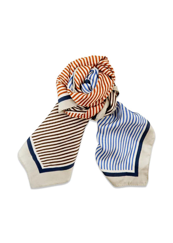 Black Colours BCTAMIKO striped mini scarf - Navy Multi. Køb scarf her.