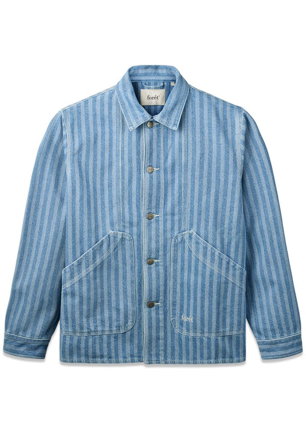 BERRY DENIM OVERSHIRT - Striped Denim-Shirts-Forét-Butler Loftet
