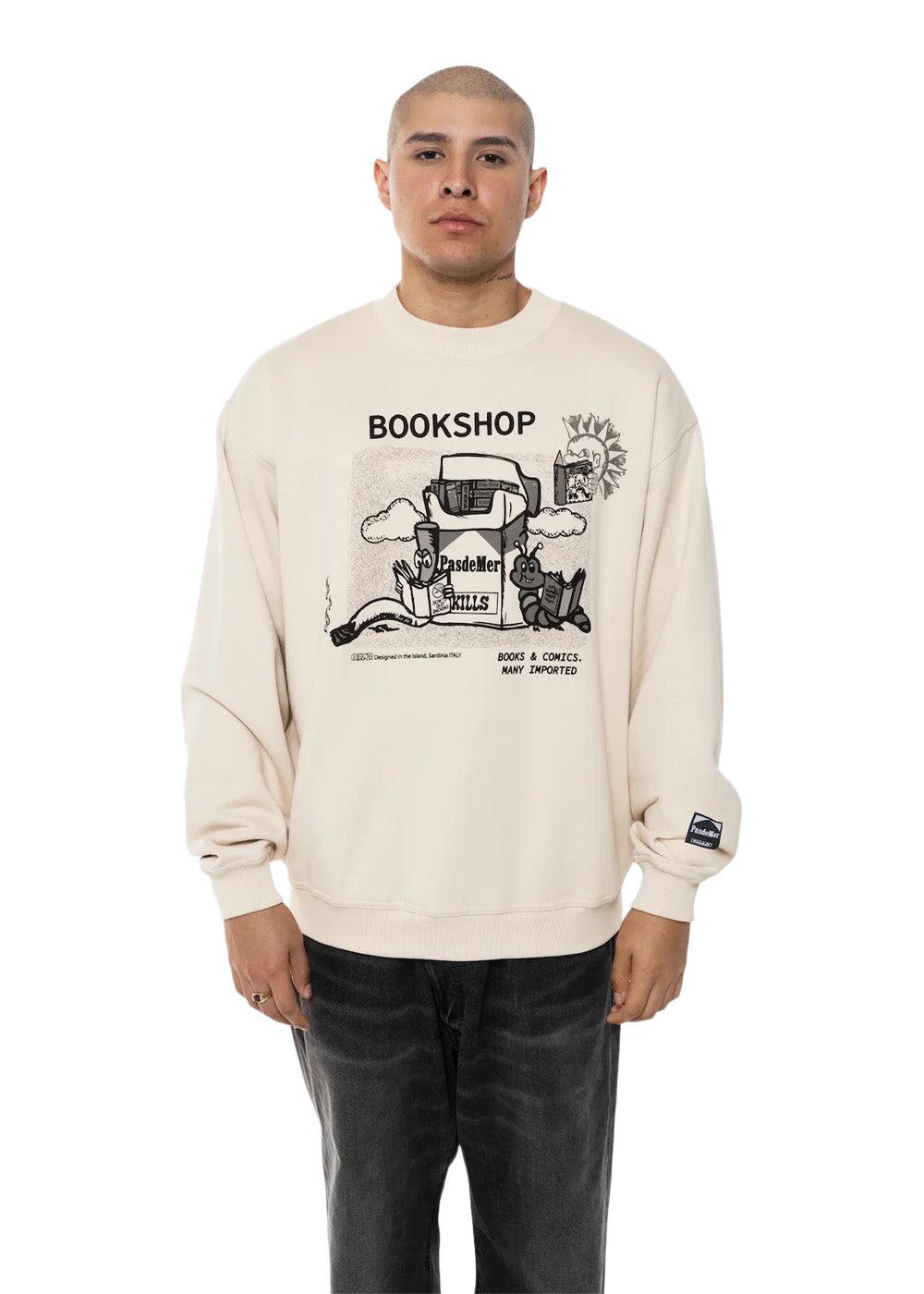 BOOK SHOP CREWNECK - Cream