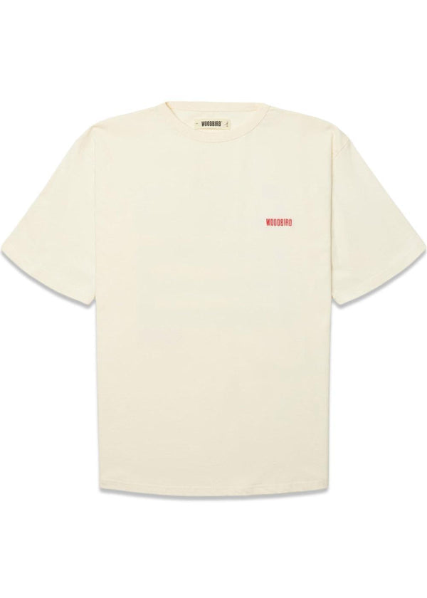 Baine Mono Tee - Off White-T-shirts-Woodbird-Butler Loftet