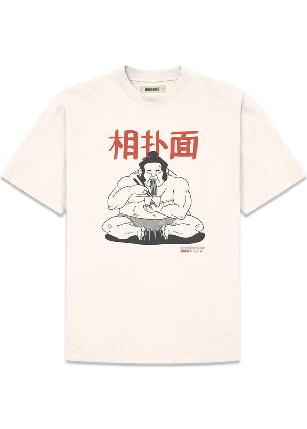 Baine Sumo Tee - Off White-T-shirts-Woodbird-Butler Loftet