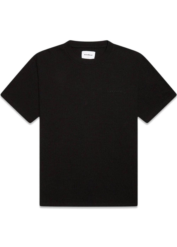 Woodbirds Baine Waffle Tee - Black. Køb t-shirts her.