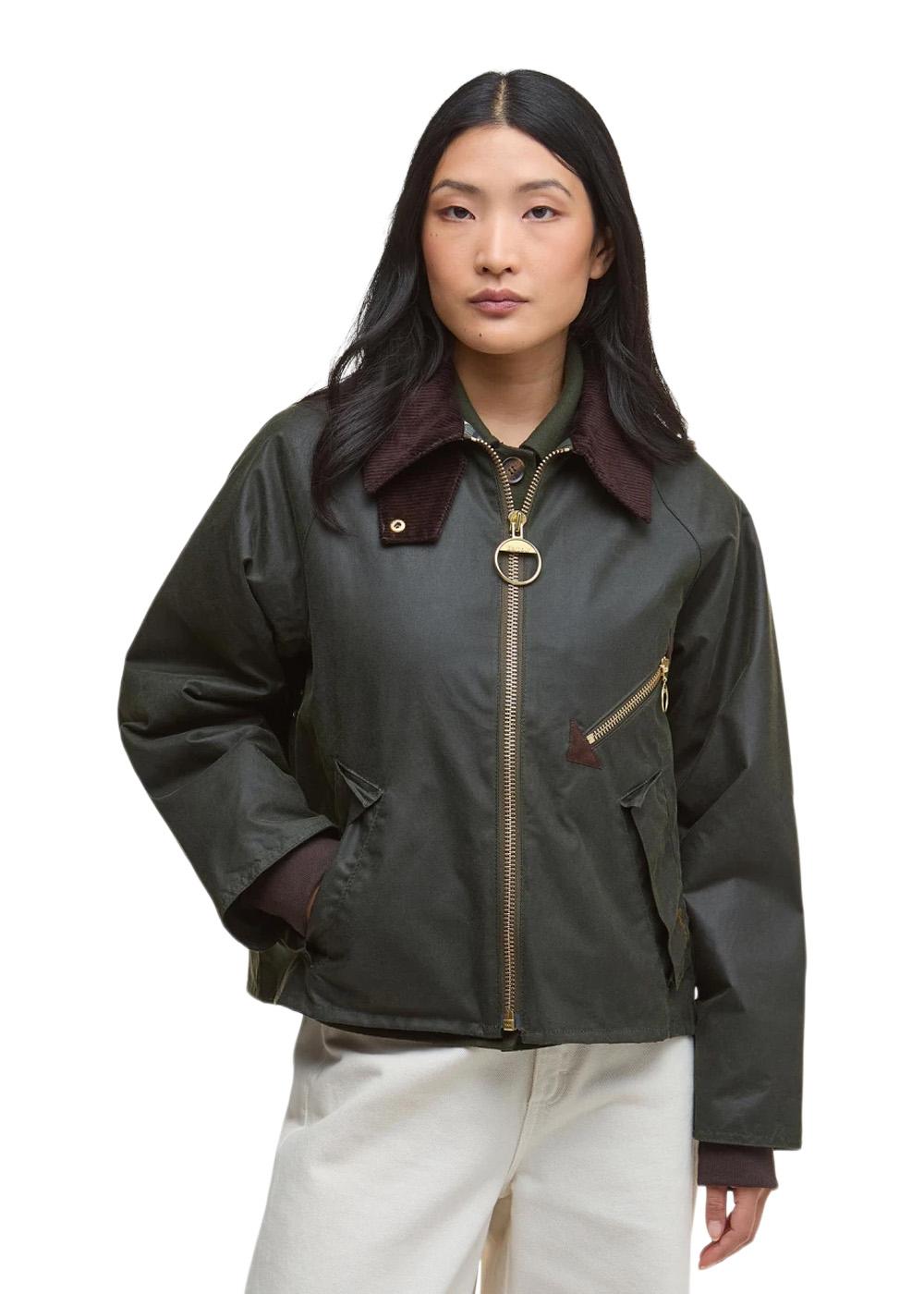 Barbour Arlene Wax Jacket - Fern/Ancient Tartan-Outerwear-Barbour-Butler Loftet