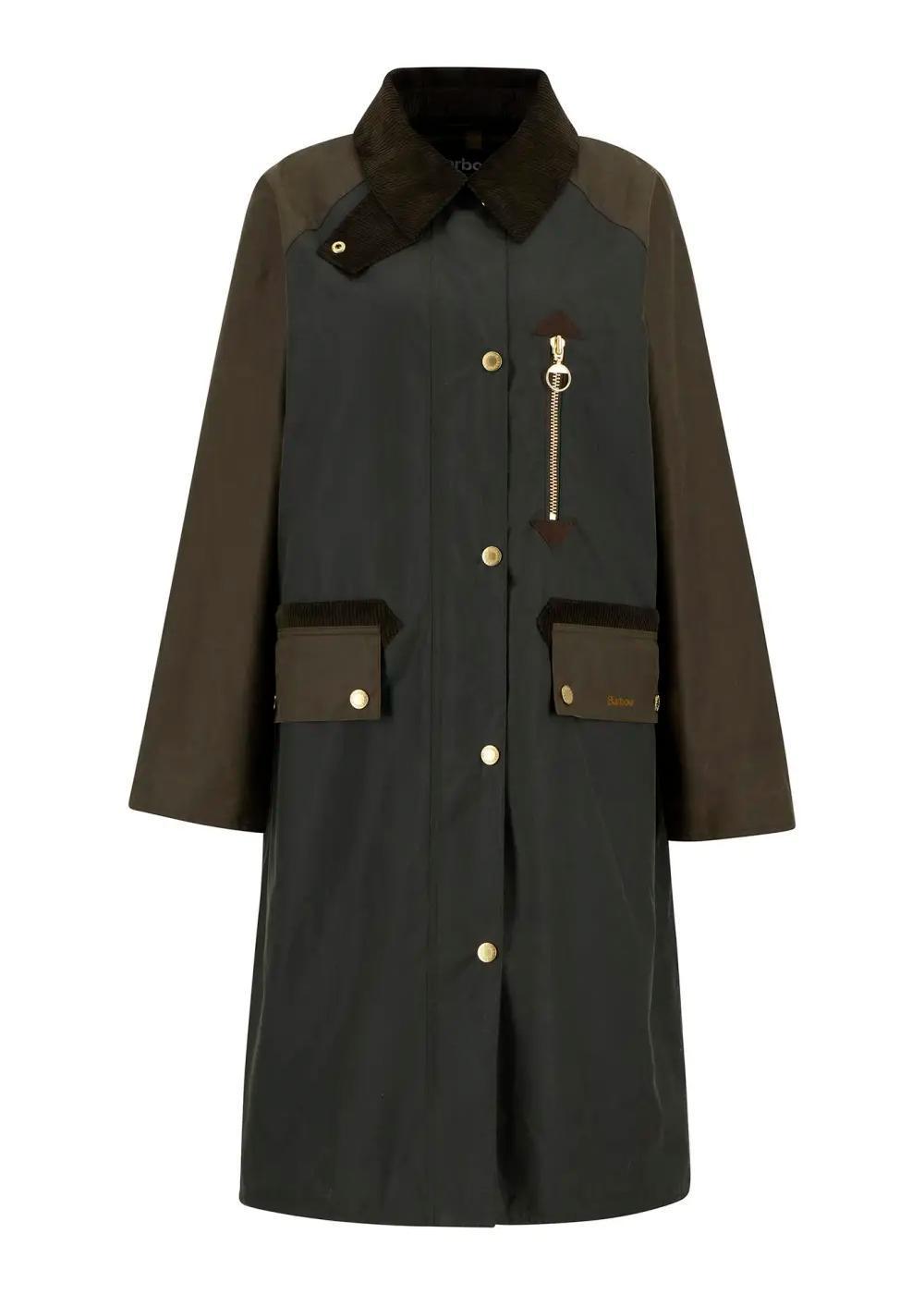 Barbour Evette Wax Jacket - Fern/Beech/Ancient Tartan-Outerwear-Barbour-Butler Loftet