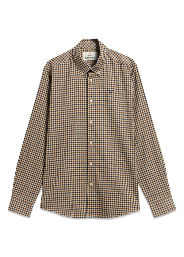 Barbour Finkle Tailored Gingham Shirt - Dark Sand-Shirts-Barbour-Butler Loftet