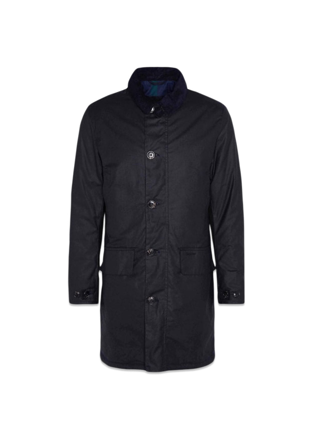Barbour Wax Mac - Black/Greenloch Tartan-Outerwear-Barbour-Butler Loftet