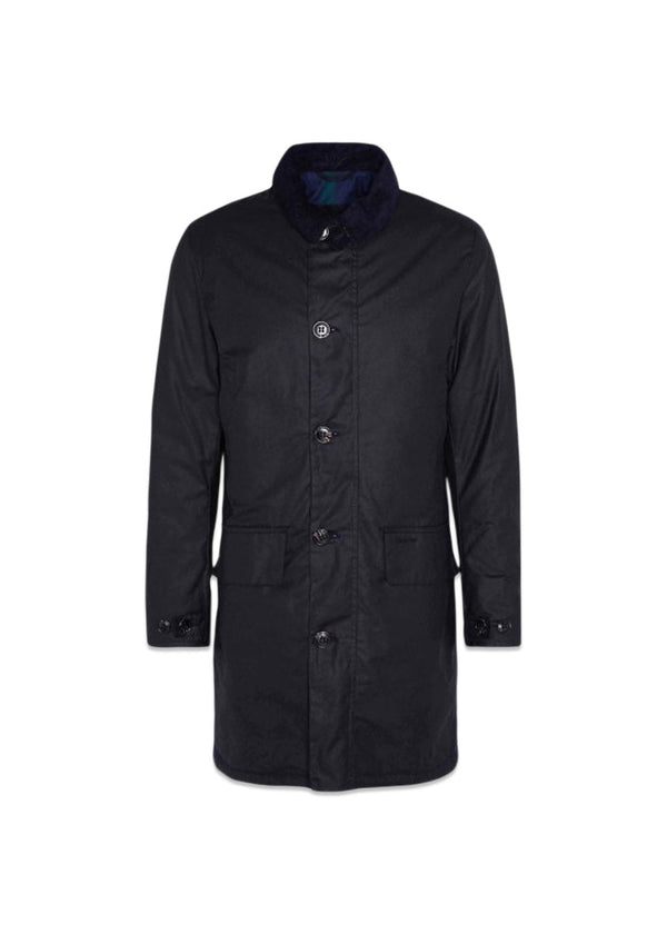 Barbour Wax Mac - Black/Greenloch Tartan-Outerwear-Barbour-Butler Loftet