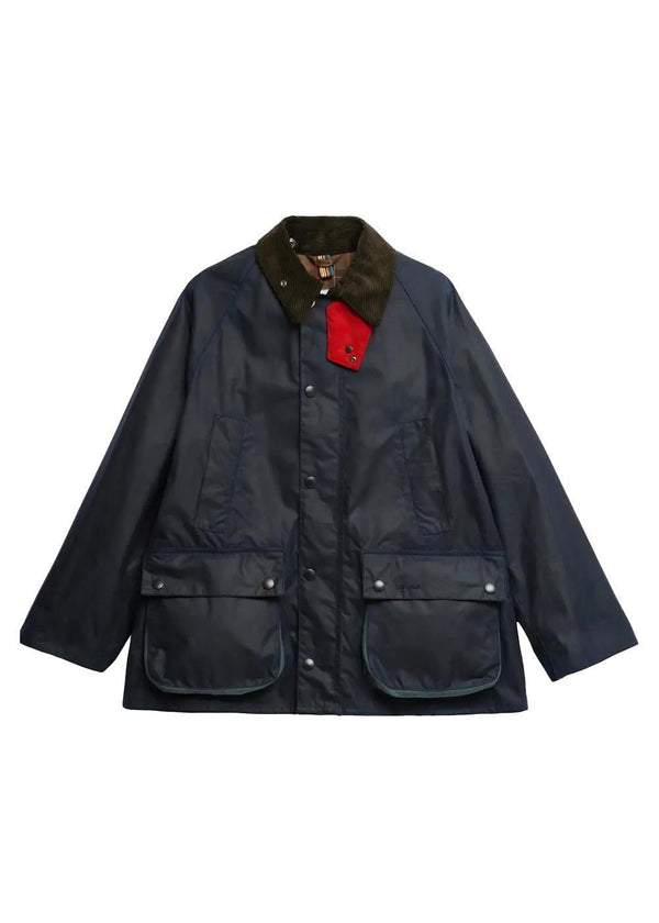 Barbour X Paul Smith Bedale Wax Jacket - Navy Blue-Outerwear-Barbour-Butler Loftet