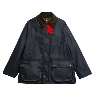 Barbour X Paul Smith Bedale Wax Jacket - Navy Blue-Outerwear-Barbour-Butler Loftet