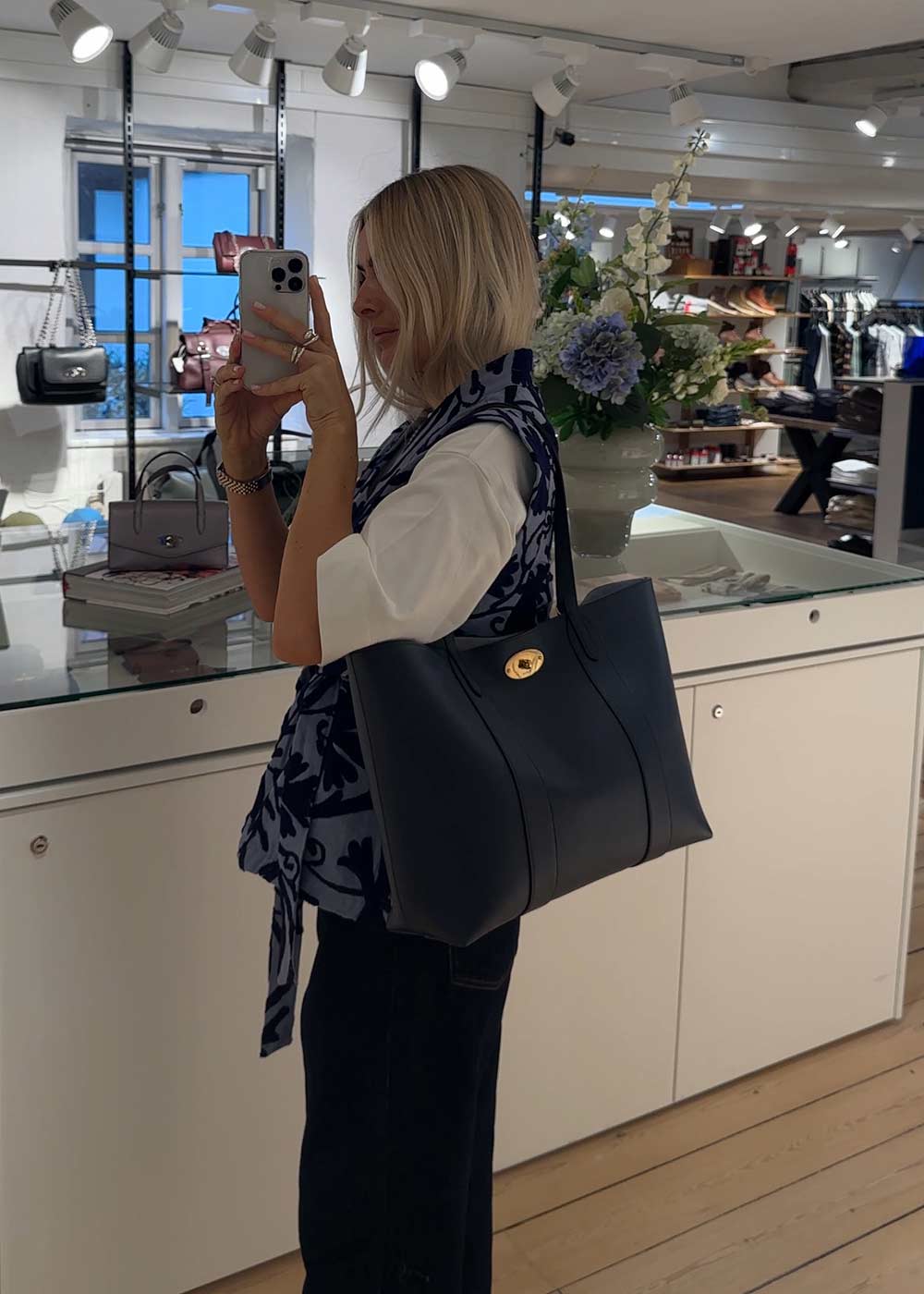 Bayswater Tote Small Classic Grain - Night Sky-Bags-Mulberry-Butler Loftet