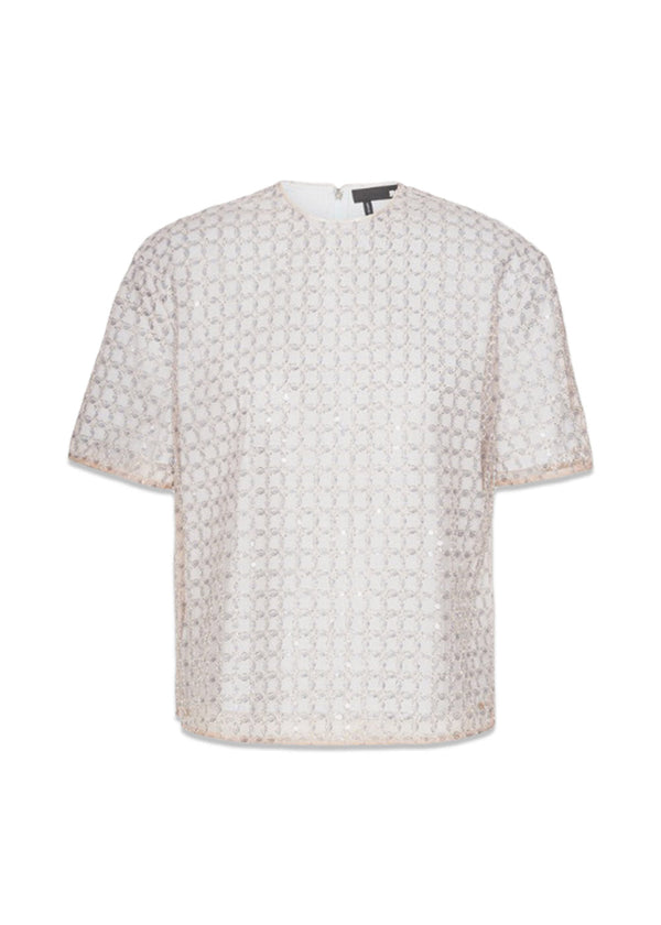 Beaded Oversized Top - Doeskin (Beige)