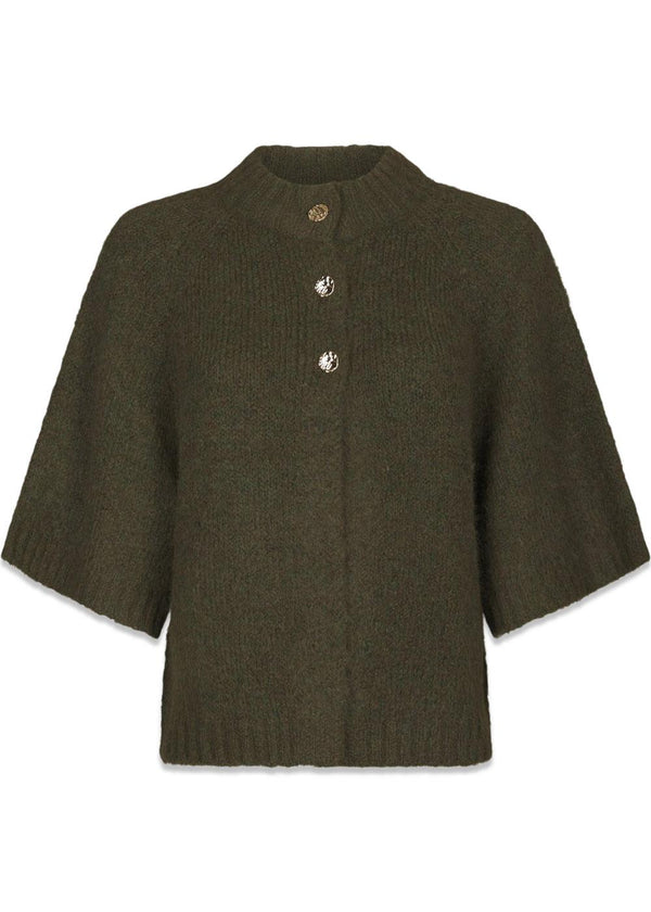 Benuta Fluffy Knit Cardigan - Army-Knitwear-Neo Noir-Butler Loftet