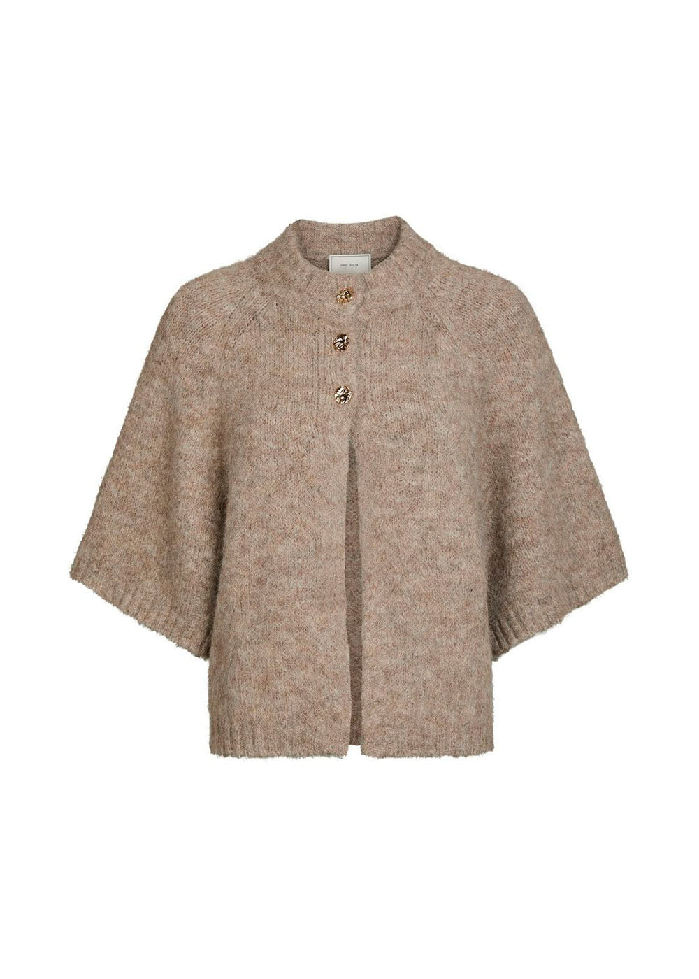 Benuta Fluffy Knit Cardigan - Beige Melange-Knitwear-Neo Noir-Butler Loftet