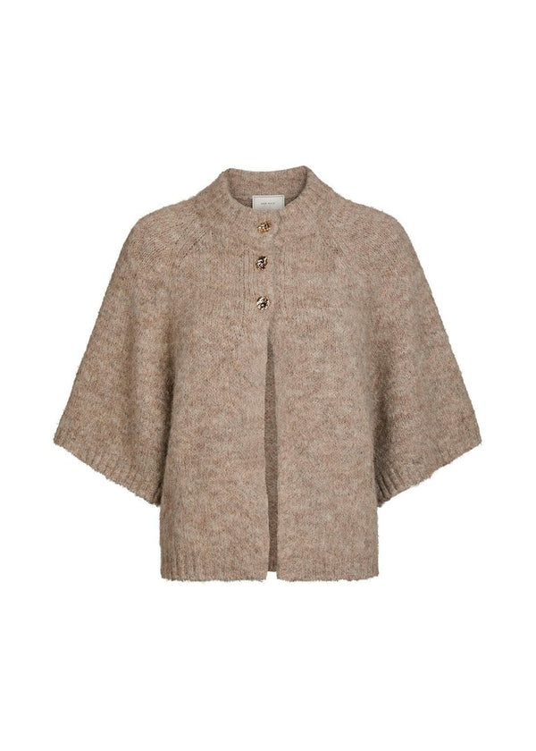 Benuta Fluffy Knit Cardigan - Beige Melange-Knitwear-Neo Noir-Butler Loftet