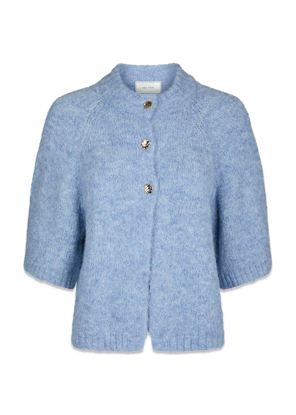 Benuta Fluffy Knit Cardigan - Dusty Blue-Knitwear-Neo Noir-Butler Loftet