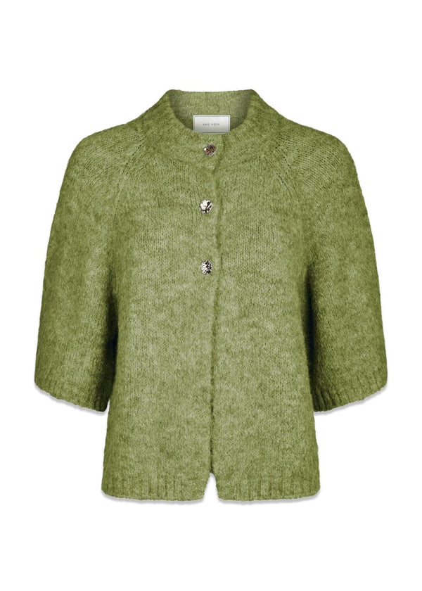 Benuta Fluffy Knit Cardigan - Dusty Green-Knitwear-Neo Noir-Butler Loftet