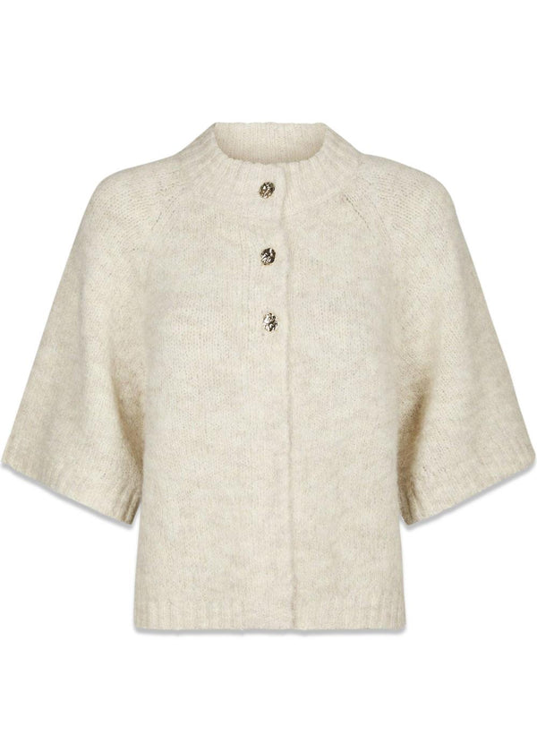 Benuta Fluffy Knit Cardigan - Ivory-Knitwear-Neo Noir-Butler Loftet