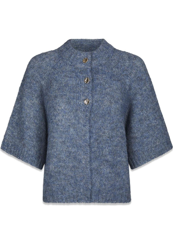Benuta Fluffy Knit Cardigan - Smoke Blue-Knitwear-Neo Noir-Butler Loftet