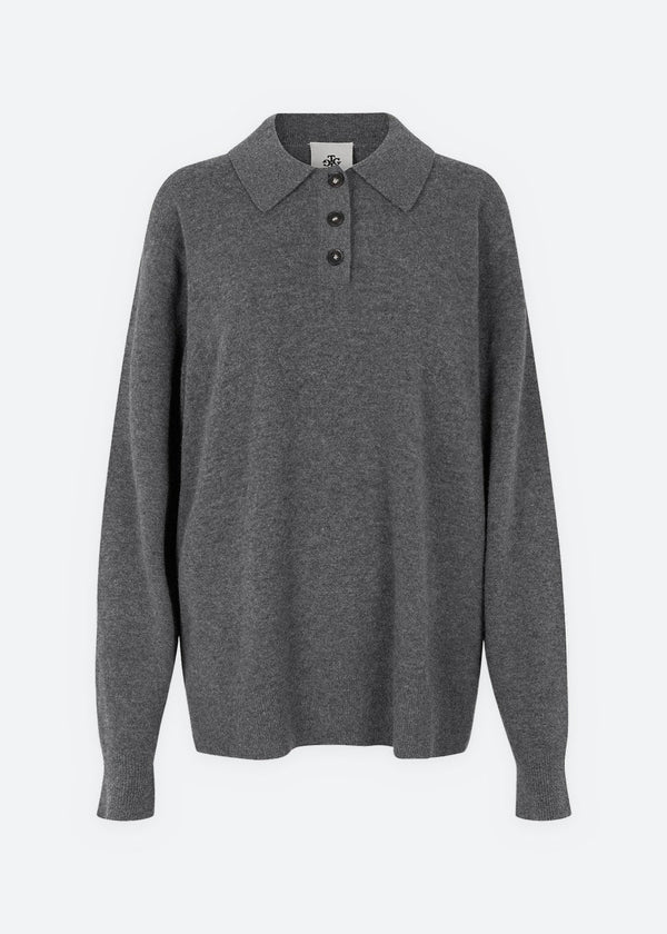 Bergen V Polo - Grey Melange