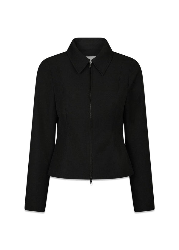 Bertha Structure Blouse - Black-Blouses-Neo Noir-Butler Loftet