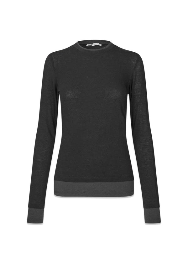 Bibi Blouse - Black / Dark Brown-Blouses-Oval Square-Butler Loftet