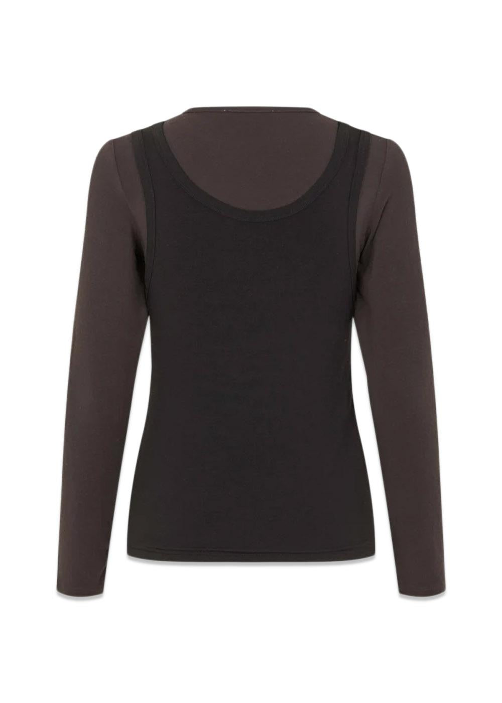 Bibi Top Blouse - W/Brown-Blouses-Oval Square-Butler Loftet