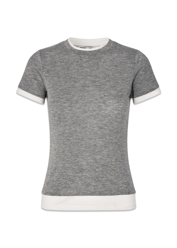 Bibi ss tee - Grey Melange/White-T-shirts-Oval Square-Butler Loftet