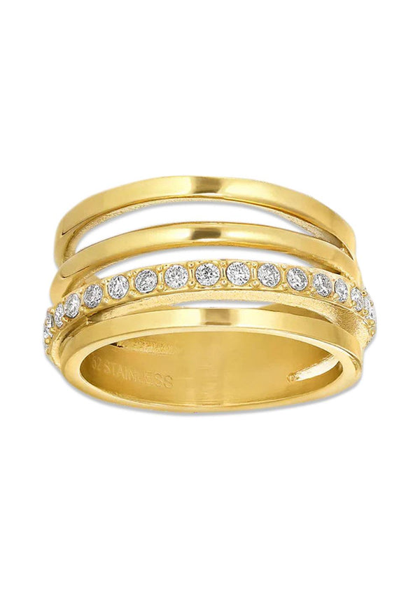Big Olympia Ring - Gold Stainless Steel-Jewellery-Jane Kønig-Butler Loftet