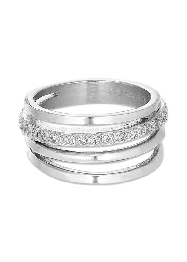 Big Olympia Ring - Silver Stainless Steel-Jewellery-Jane Kønig-Butler Loftet