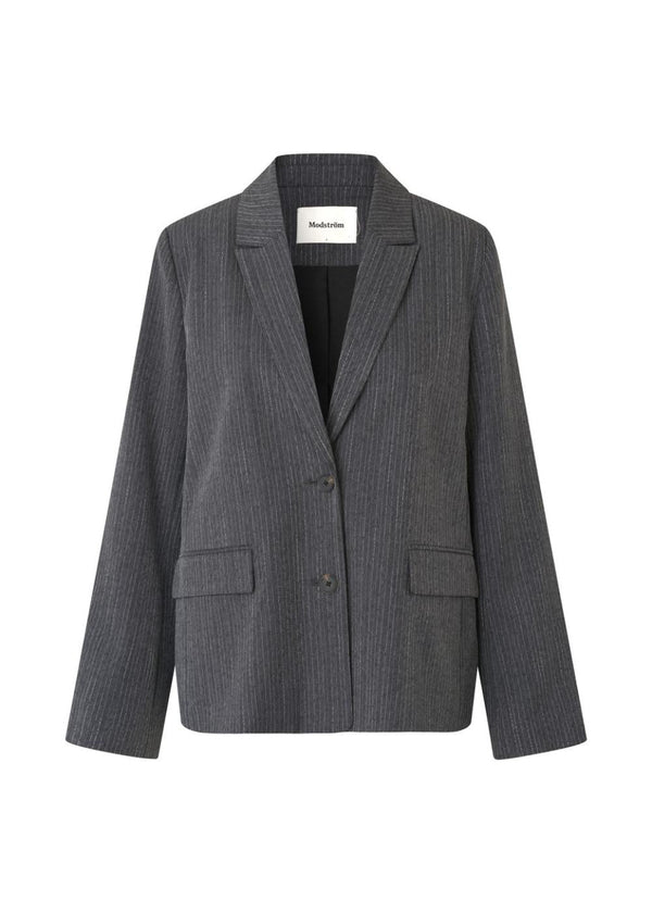 Birnamd blazer - Grey Melange Pinstripe-Blazers-Modström-Butler Loftet