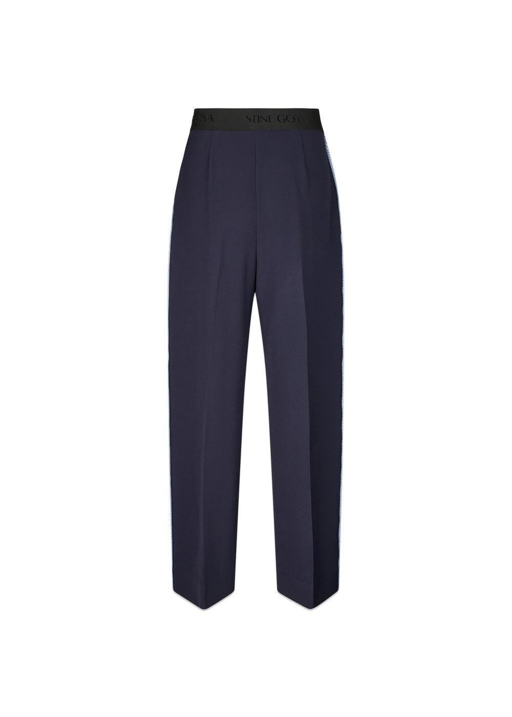 Blanket Stitch Elastic Pants - Parisian Night-Pants-Stine Goya-Butler Loftet