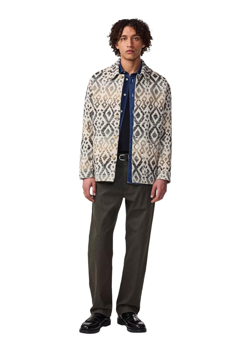 Blaze Jacquard Overshirt - Ecru Multi-Blazers-Nn. 07-Butler Loftet