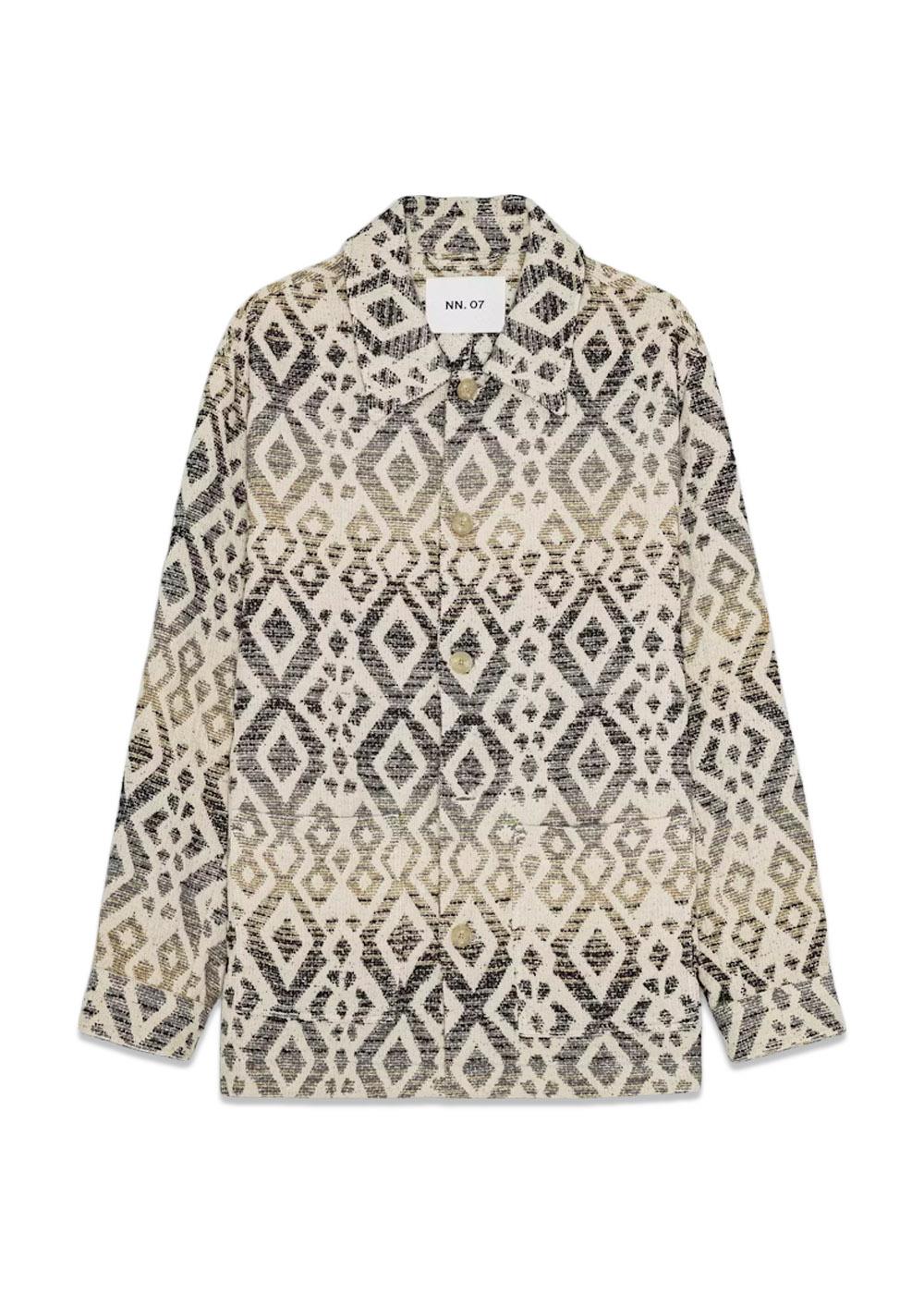 Blaze Jacquard Overshirt - Ecru Multi-Blazers-Nn. 07-Butler Loftet