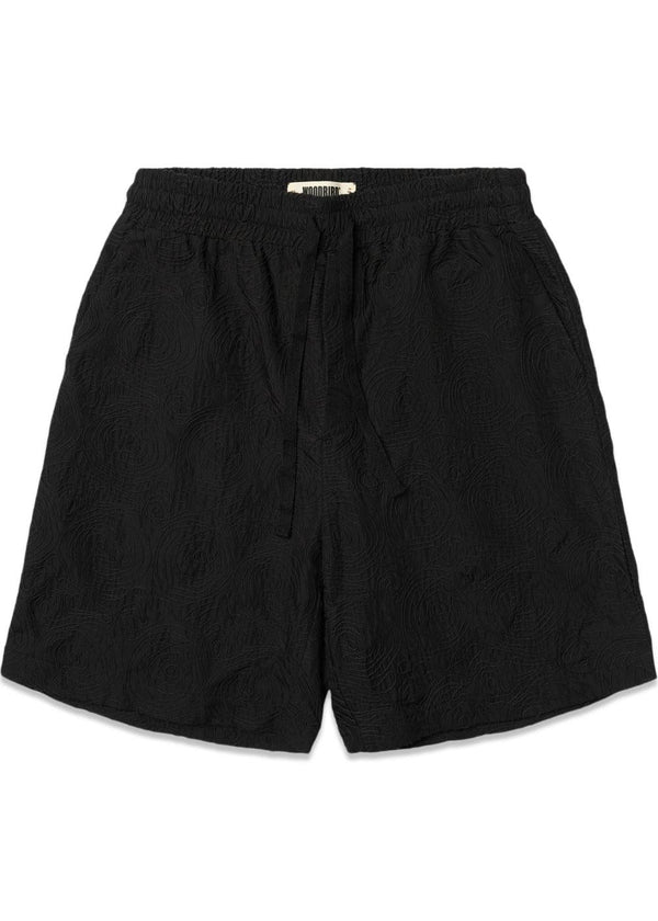 Bommy Embroidery Shorts - Black-Shorts-Woodbird-Butler Loftet