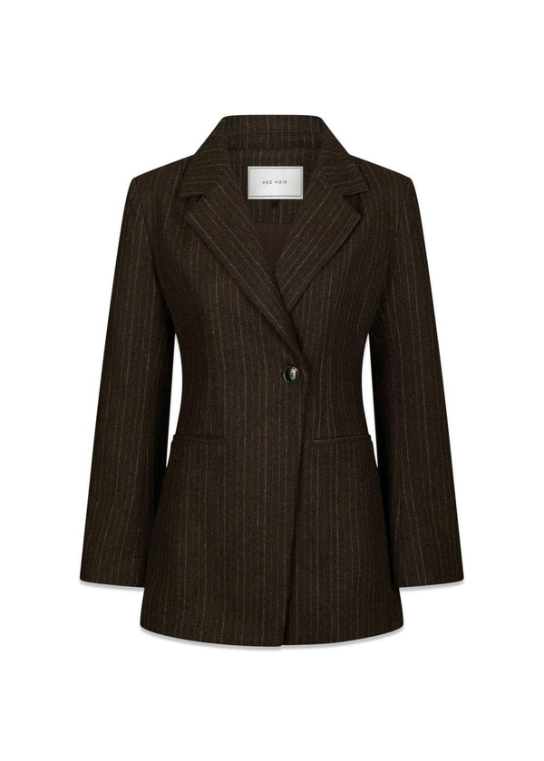 Bowie Stripe Blazer - Brown-Blazers-Neo Noir-Butler Loftet