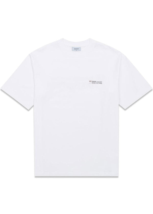 Box Fit T-Shirt - Sports Network - White-T-shirts-Bareen-Butler Loftet